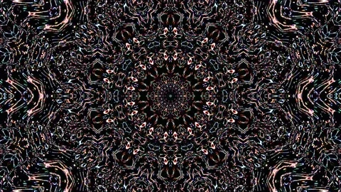 Bright abstract light that arranges full colors,mandala, black backgrounds Video stock 166353917