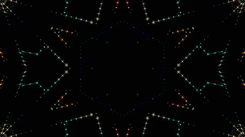 Bright abstract light that arranges full colors,mandala, black backgrounds Stock Footage 206378969