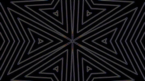 Bright abstract light governing full color, kaleidoscope, black background Video stock 126809039