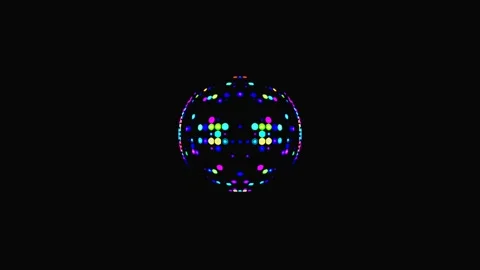 Bright abstract light governing full color, kaleidoscope, black background Video stock 163418884