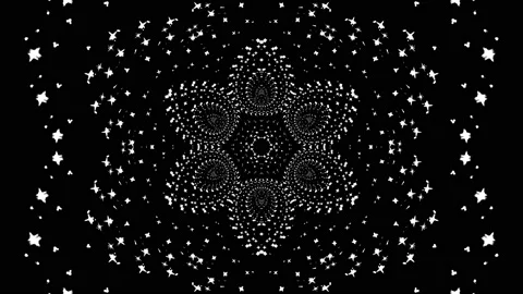 Bright abstract light governing full color, kaleidoscope, black background Stock-Footage 163666824