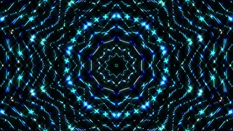 Bright abstract light governing full color, kaleidoscope, black background Video stock 163686455