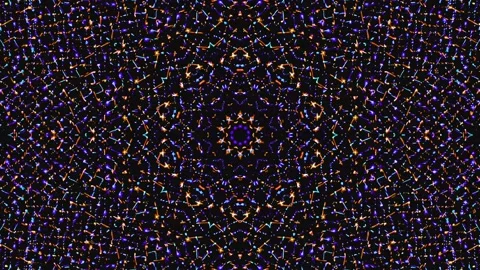 Bright abstract light governing full color, kaleidoscope, black background Stock Footage 164251009