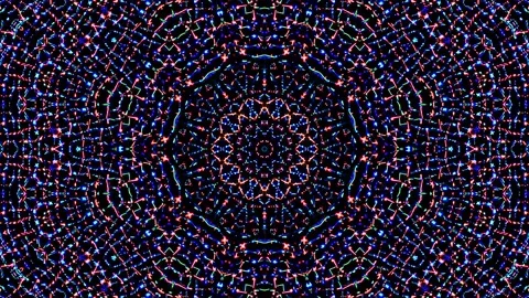 Bright abstract light governing full color, kaleidoscope, black background Video stock 164252133