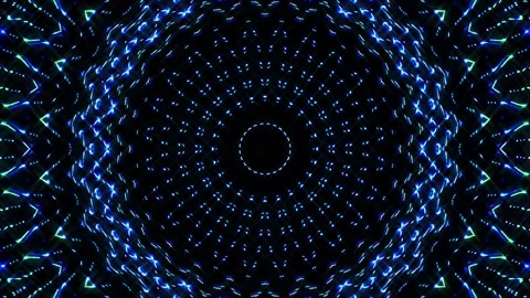 Bright abstract light governing full color, kaleidoscope, black background 스톡 동영상 164288085