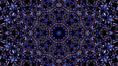 Bright abstract light governing full color, kaleidoscope, black background Stock Footage 164623643
