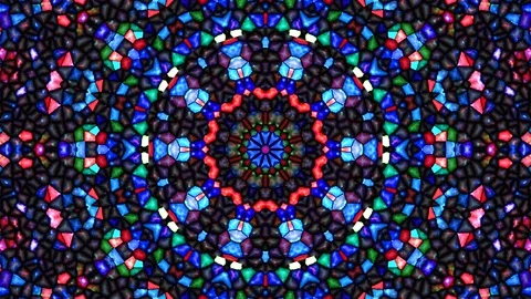 Bright abstract light governing full color, kaleidoscope, black background Video stock 164680915