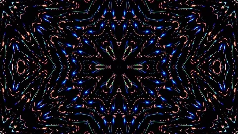 Bright abstract light governing full color, kaleidoscope, black background Stock Footage 165103827