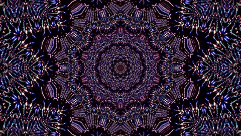 Bright abstract light governing full color, kaleidoscope, black background Stock-Footage 165137006