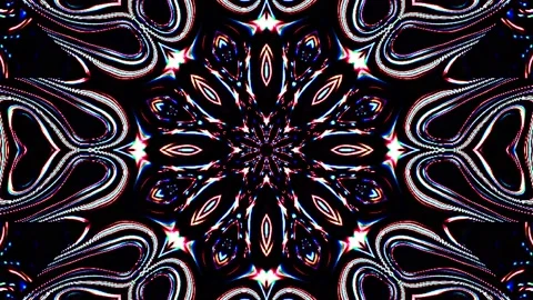Bright abstract light governing full color, kaleidoscope, black background Stock Footage 165140084
