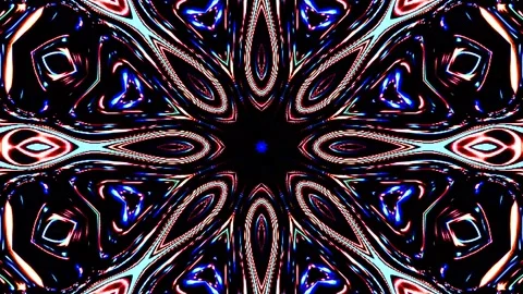 Bright abstract light governing full color, kaleidoscope, black background Video stock 165140145