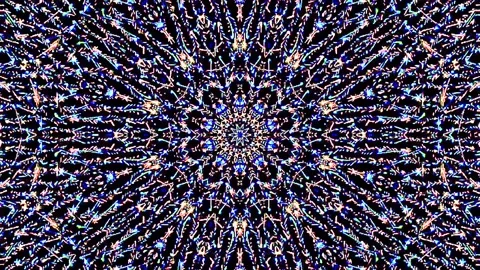 Bright abstract light governing full color, kaleidoscope, black background Stock Footage 165153722