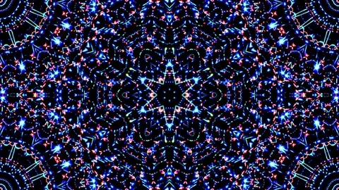 Bright abstract light governing full color, kaleidoscope, black background Video stock 165188680