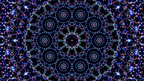 Bright abstract light governing full color, kaleidoscope, black background Stock Footage 165189874