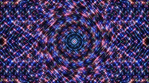 Bright abstract light governing full color, kaleidoscope, black background Stock Footage 165192293