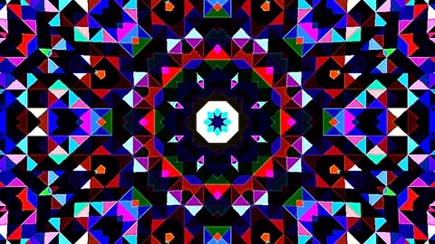Bright abstract light governing full color, kaleidoscope, black background Stock Footage 165280161