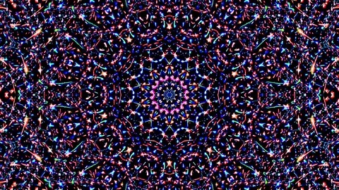 Bright abstract light governing full color, kaleidoscope, black background Stock-Footage 165291442