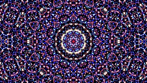 Bright abstract light governing full color, kaleidoscope, black background 스톡 동영상 165291867