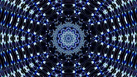 Bright abstract light governing full color, kaleidoscope, black background Video stock 165628720
