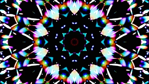 Bright abstract light governing full color, kaleidoscope, black background Stock-Footage 165702244