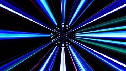 Bright abstract light governing full color, kaleidoscope, black background Stock Footage 165782369