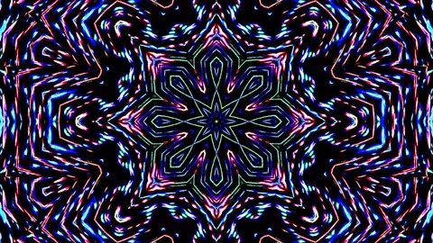 Bright abstract light governing full color, kaleidoscope, black background 스톡 동영상 166120848