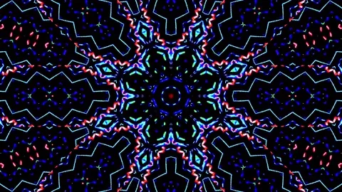 Bright abstract light governing full color, kaleidoscope, black background Stock Footage 166123460