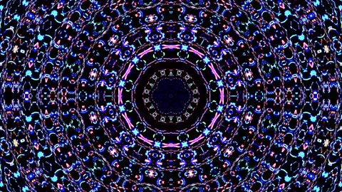 Bright abstract light governing full color, kaleidoscope, black background 스톡 동영상 166181623