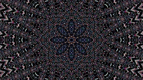 Bright abstract light governing full color, kaleidoscope, black background Video stock 166257551