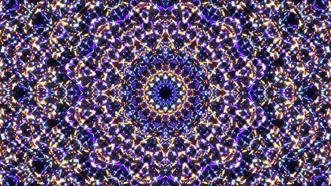 Bright abstract light governing full color, kaleidoscope, black background Stock Footage 166258931