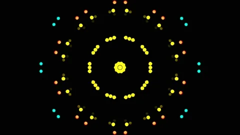 Bright abstract light governing full color, kaleidoscope, black background Video stock 167023292