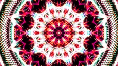 Bright abstract light governing full color, kaleidoscope, black background Video stock 167216756