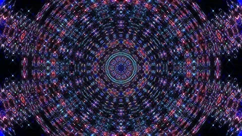 Bright abstract light governing full color, kaleidoscope, black background Stock Footage 167560028