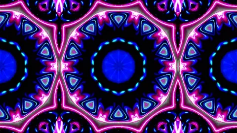 Bright abstract light governing full color, kaleidoscope, black background Stock Footage 167694587