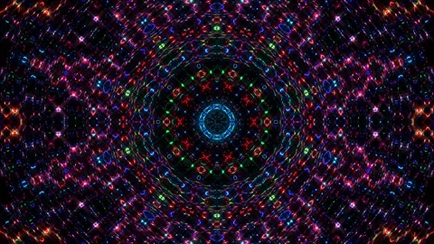Bright abstract light governing full color, kaleidoscope, black background Stock Footage 167740714