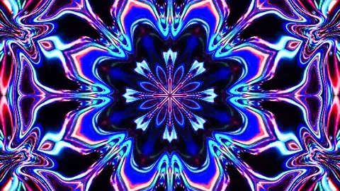 Bright abstract light governing full color, kaleidoscope, black background Video stock 167916412