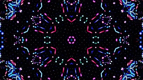 Bright abstract light governing full color, kaleidoscope, black background 스톡 동영상 168184884