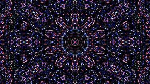 Bright abstract light governing full color, kaleidoscope, black background 스톡 동영상 168373926