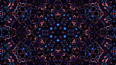 Bright abstract light governing full color, kaleidoscope, black background Stock-Footage 168374365