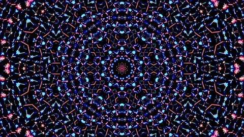 Bright abstract light governing full color, kaleidoscope, black background 스톡 동영상 168433953