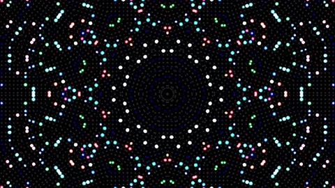 Bright abstract light governing full color, kaleidoscope, black background Video stock 168903583
