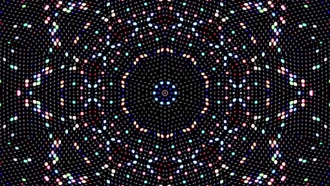 Bright abstract light governing full color, kaleidoscope, black background Stock Footage 168904583