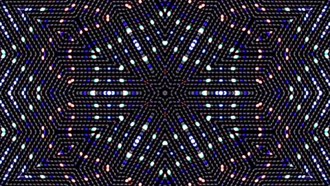 Bright abstract light governing full color, kaleidoscope, black background Video stock 168905209