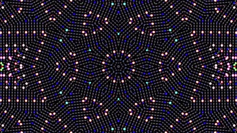 Bright abstract light governing full color, kaleidoscope, black background Video stock 168906214