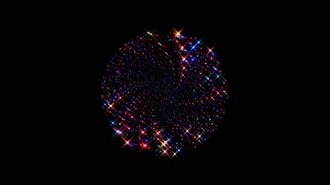 Bright abstract light governing full color, kaleidoscope, black background Stock Footage 169552754