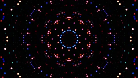 Bright abstract light governing full color, kaleidoscope, black background Stock Footage 169553390