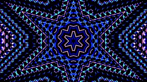 Bright abstract light governing full color, kaleidoscope, black background Video stock 169643245