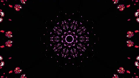 Bright abstract light governing full color, kaleidoscope, black background Video stock 170910368