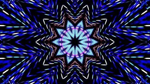 Bright abstract light governing full color, kaleidoscope, black background Video stock 171154444