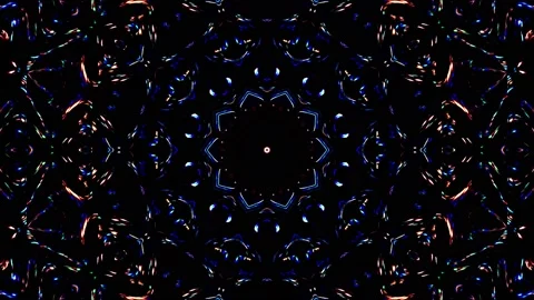 Bright abstract light governing full color, kaleidoscope, black background Stock-Footage 177016608